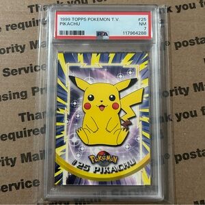PSA 7 ‘99 Topps x Pokemon Pikachu Card No. 25